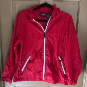 LL Bean Kids red rain jacket / wind breaker size L 14/16